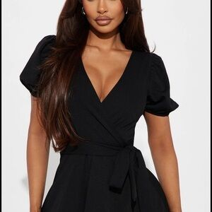 Windsor Black Wrap Midi Dress Size S
